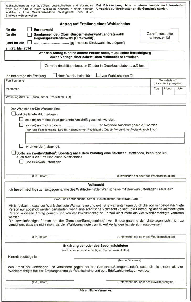 R�ckseite der Wahlbenachrichtigung (Text)