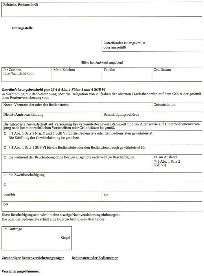 Gewährleistungsbescheid